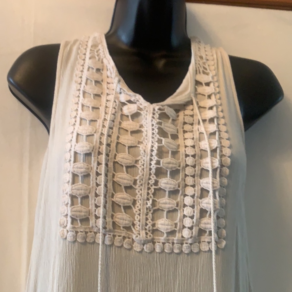 Bobeau Long Dress Tank/swim coverup with intricate detail